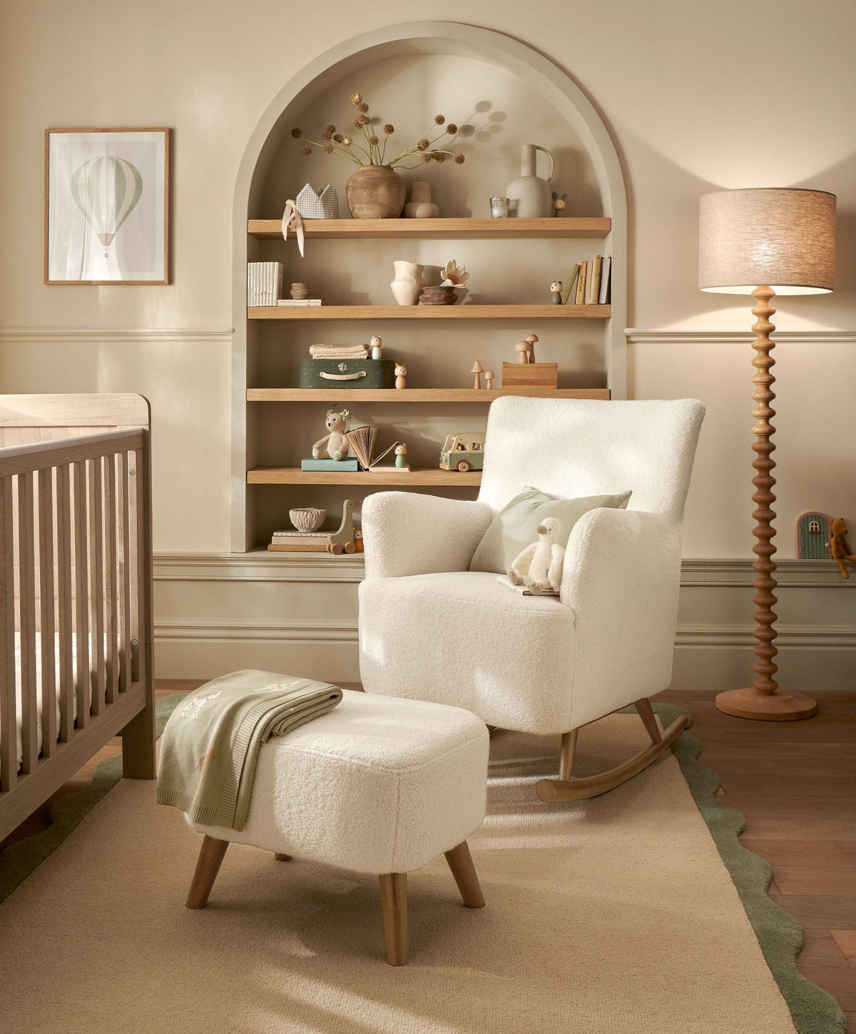 Mamas & Papas Nursing Chair Sets Elwood Nursing Chair & Stool - Off White Boucle