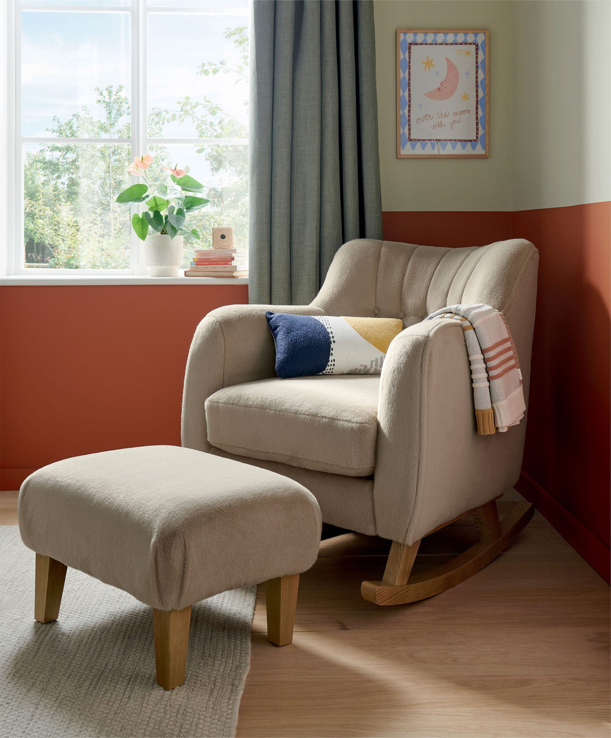 Mamas & Papas Nursing Chair Sets Hilson Nursing Chair & Footstool Set - Almond Sherpa