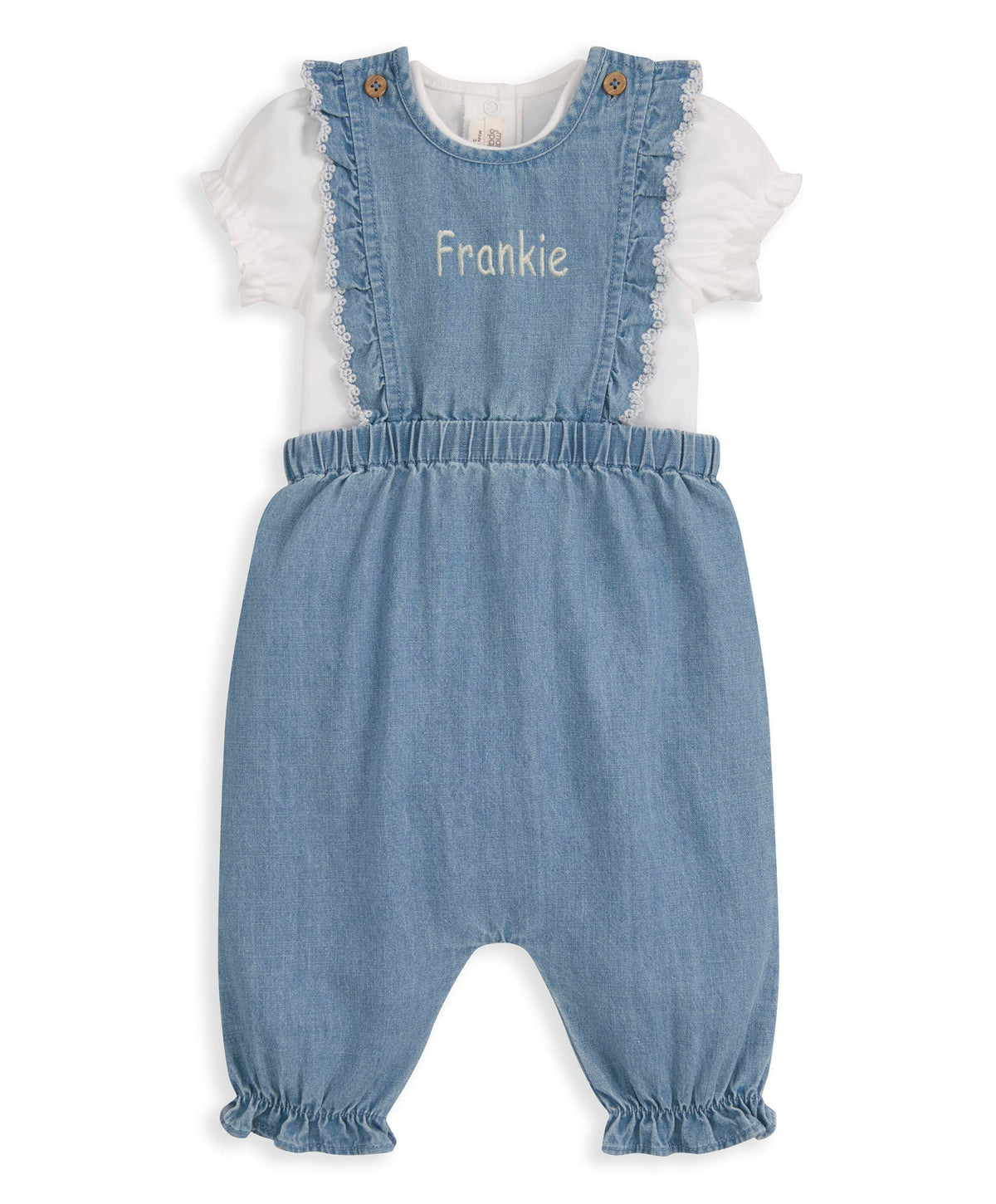 Mamas & Papas Outfits & Sets Chambray Dungarees and Bodysuit