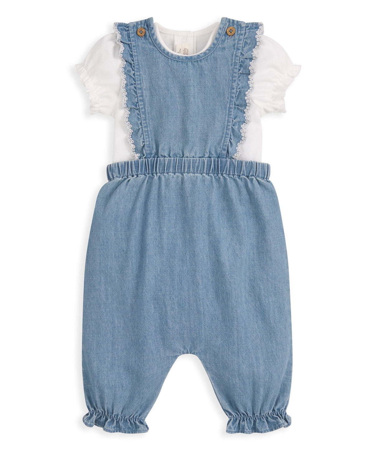 Mamas & Papas Outfits & Sets Chambray Dungarees & Bodysuit