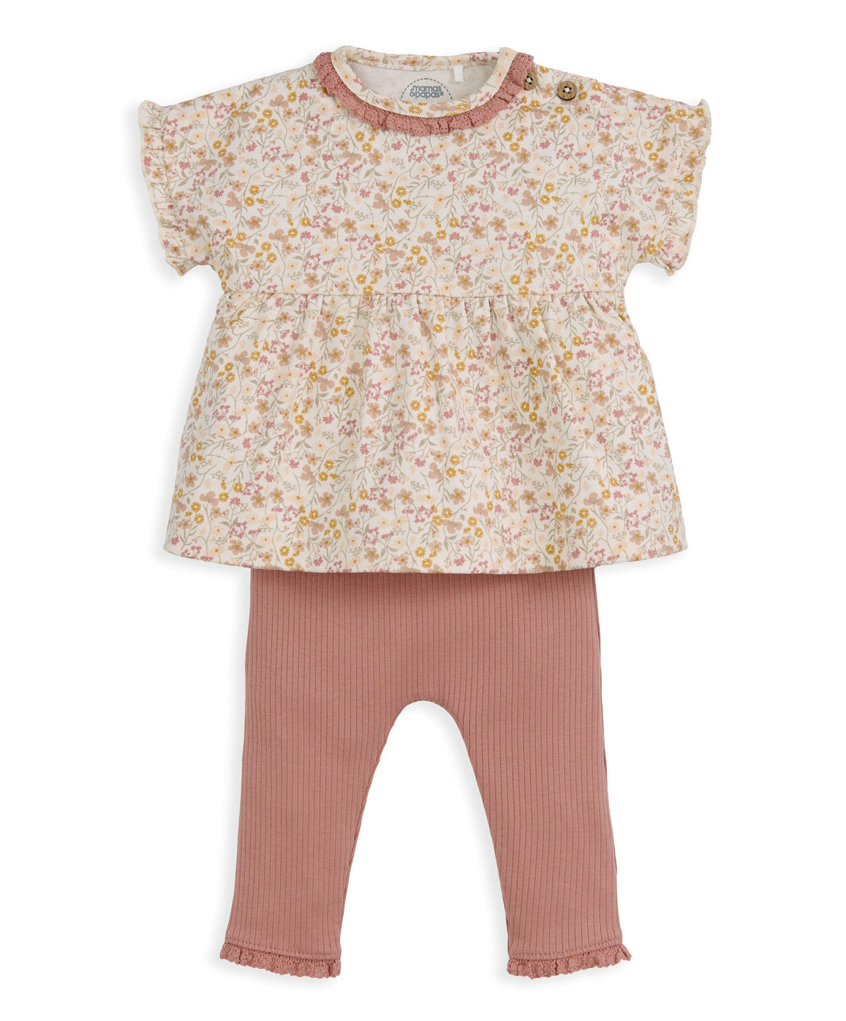 Mamas & Papas Outfits & Sets Ditsy T-Shirt & Leggings Outfit Set