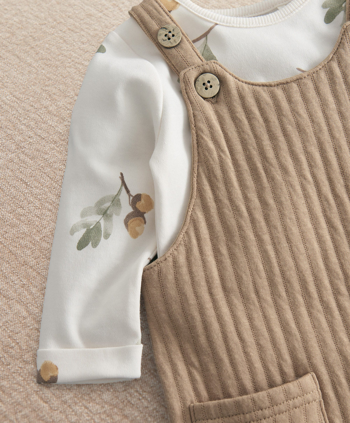 Mamas & Papas Outfits & Sets Dungaree & Acorn Bodysuit Outfit Set