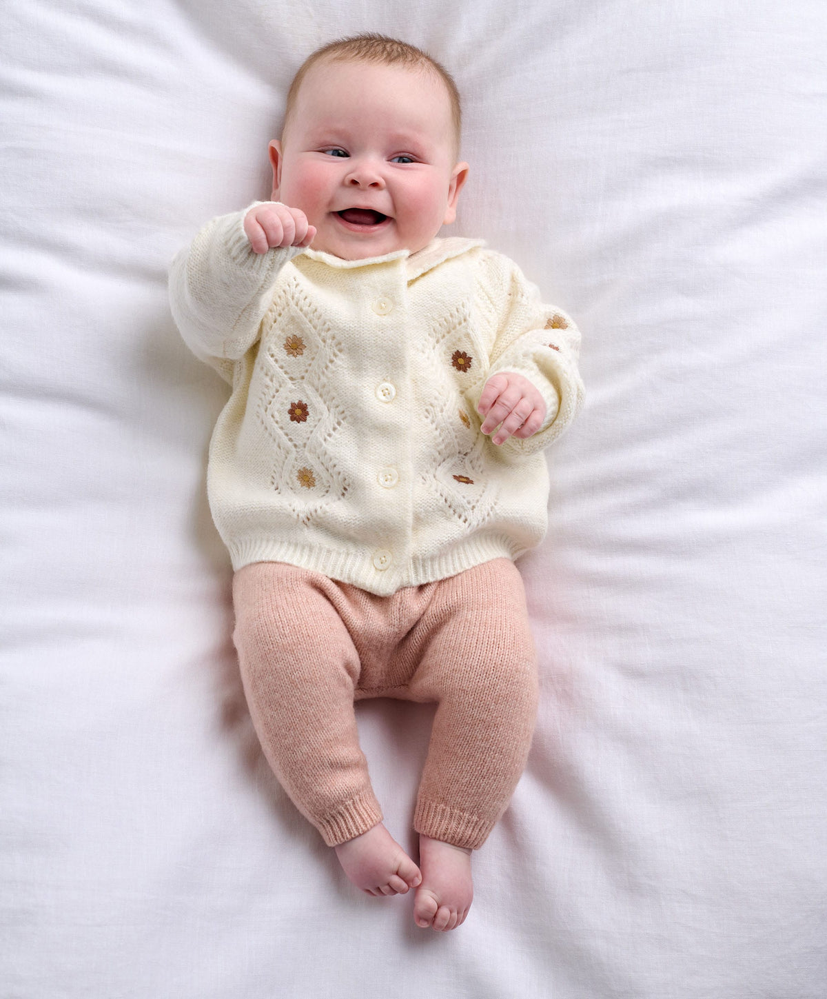 Mamas & Papas Outfits & Sets Embroidered Knit Cardigan & Legging Set (2 Pieces)