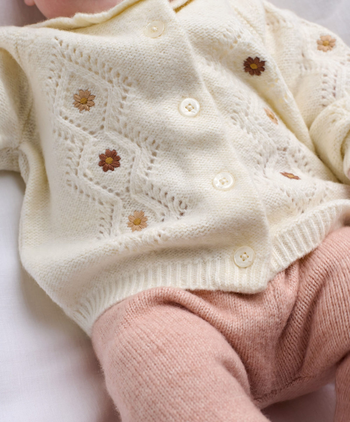 Mamas & Papas Outfits & Sets Embroidered Knit Cardigan & Legging Set (2 Pieces)