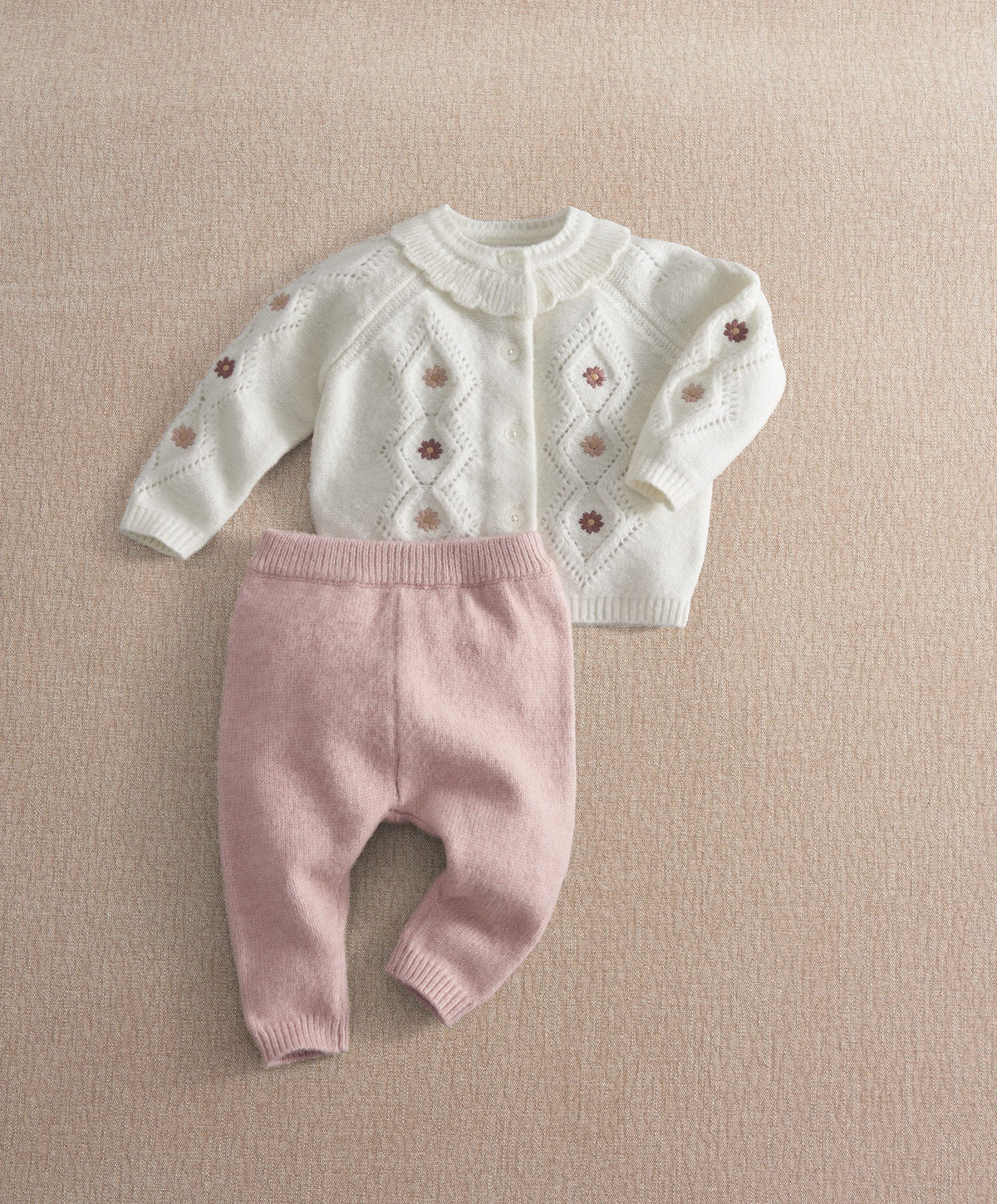Mamas & Papas Outfits & Sets Embroidered Knit Cardigan & Legging Set (2 Pieces)