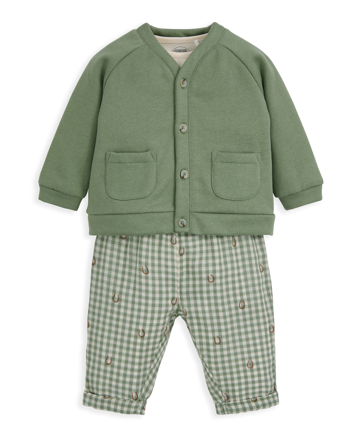 Mamas & Papas Outfits & Sets Gingham Jacket, Trousers & Bodysuit Set