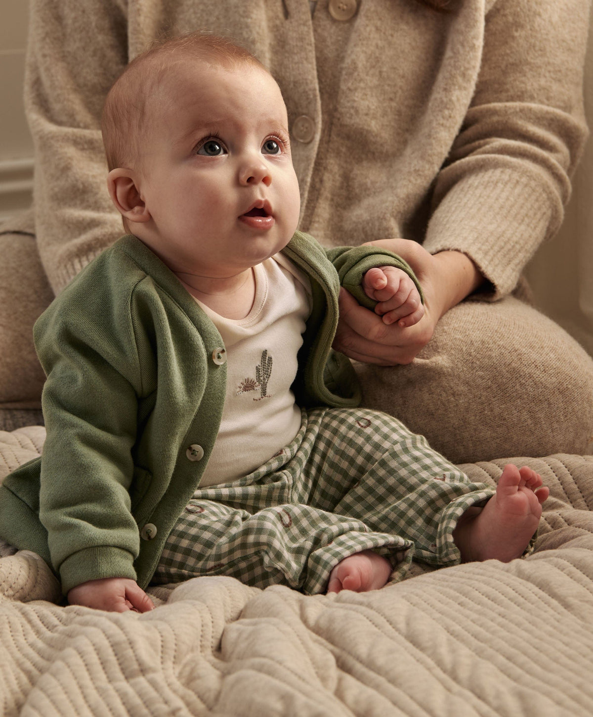 Mamas & Papas Outfits & Sets Gingham Jacket, Trousers & Bodysuit Set