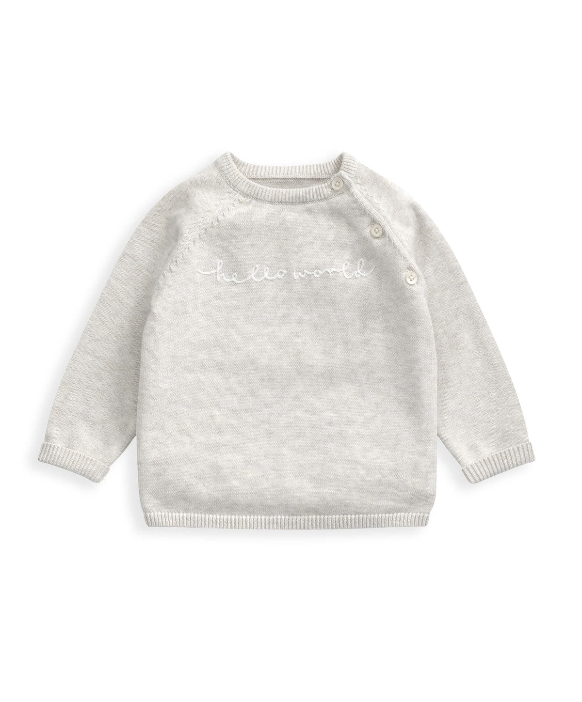 Mamas & Papas Outfits & Sets Hello World Knit Set (2 Piece) - Beige