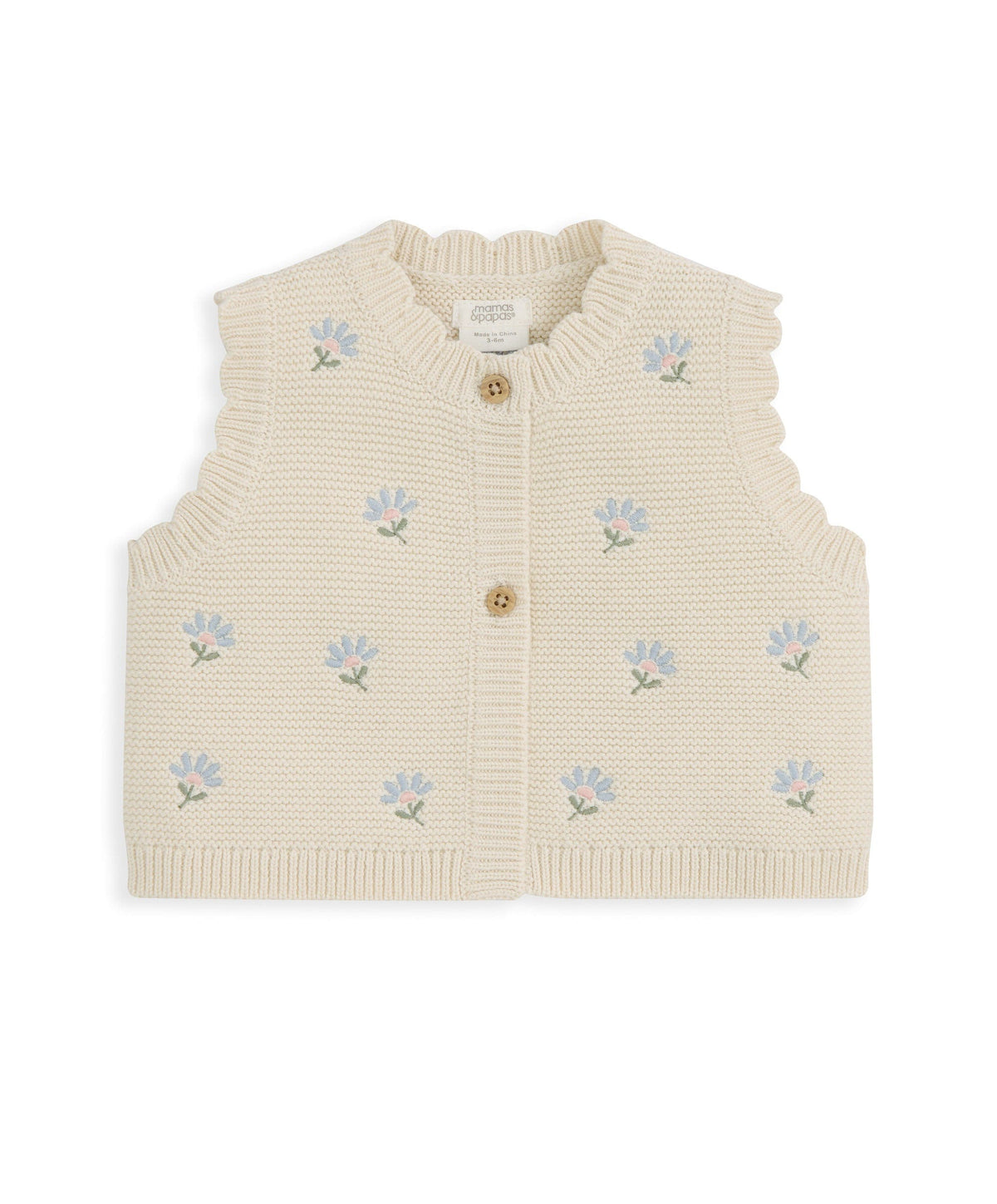 Mamas & Papas Outfits & Sets Knitted Girls Waistcoat & Top Set