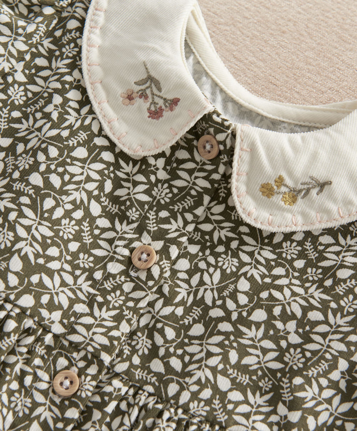 Mamas & Papas Outfits & Sets Leaf Print Dress & Tights Set