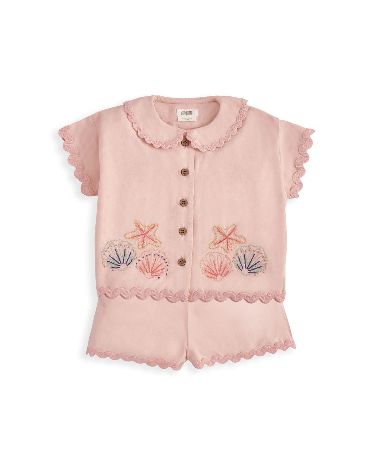 Mamas & Papas Outfits & Sets Pink Resort Shirt & Shorts Outfit Set