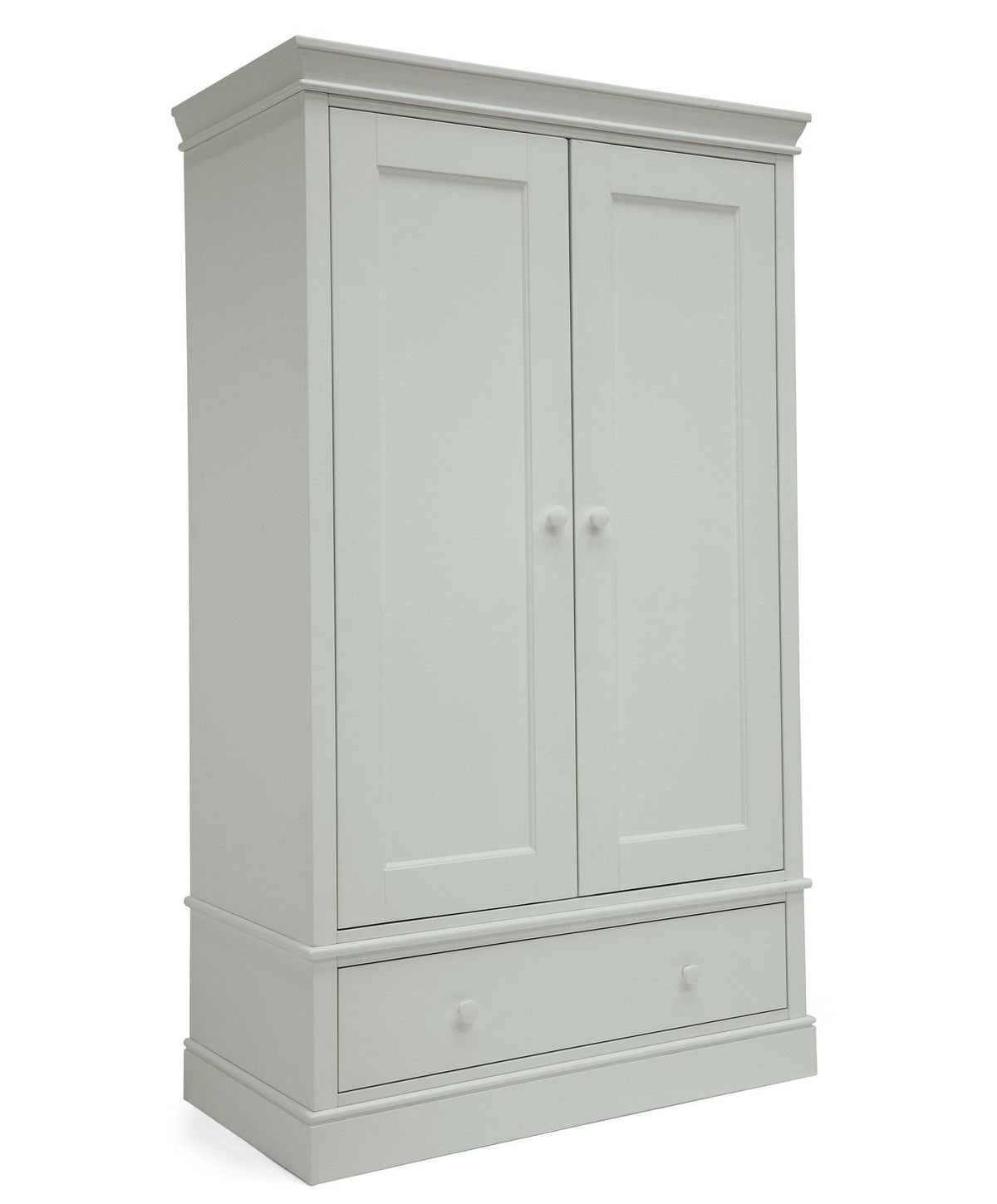 Mamas & Papas Oxford 2 Piece Nursery Furniture Set with Cotbed and Wardrobe - Stone Grey