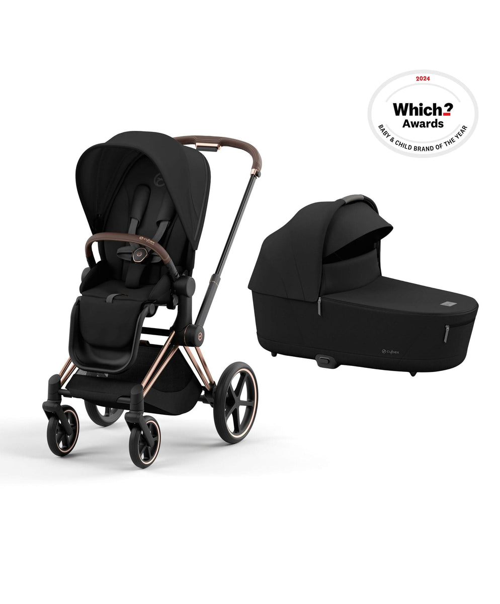 Cybex Priam Pushchair Bundle (3 Pieces) Rose Gold/Sepia Black
