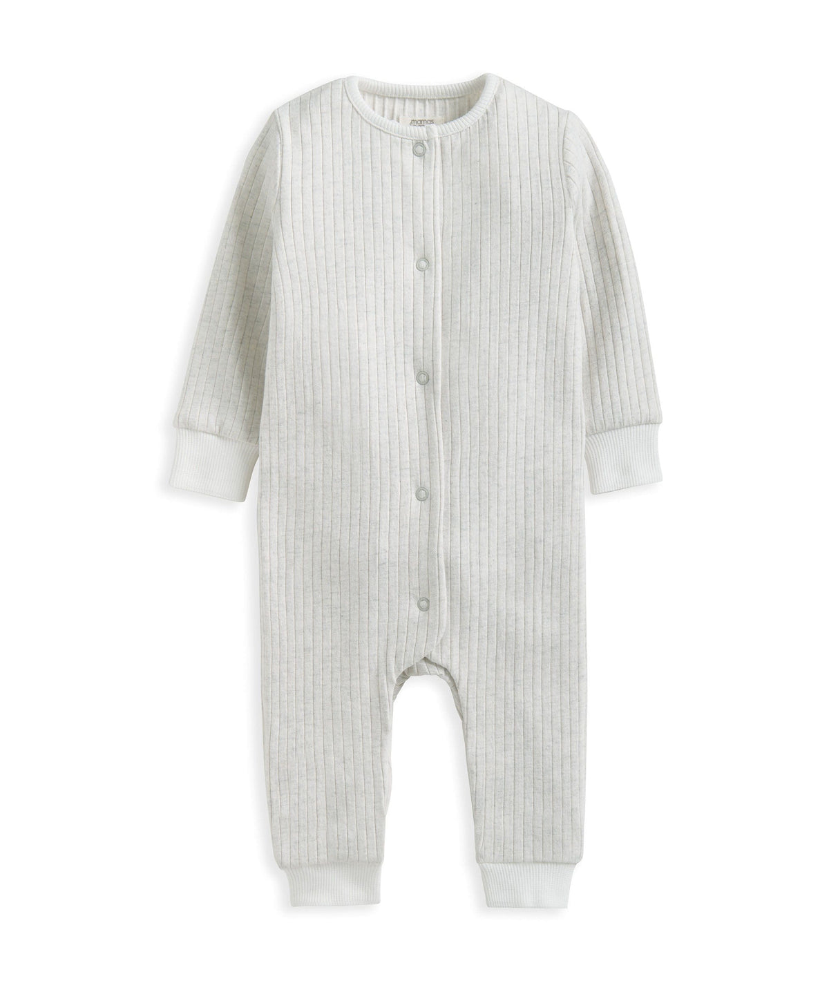 Mamas & Papas Rompers Ribbed Long-Sleeve Romper - Grey