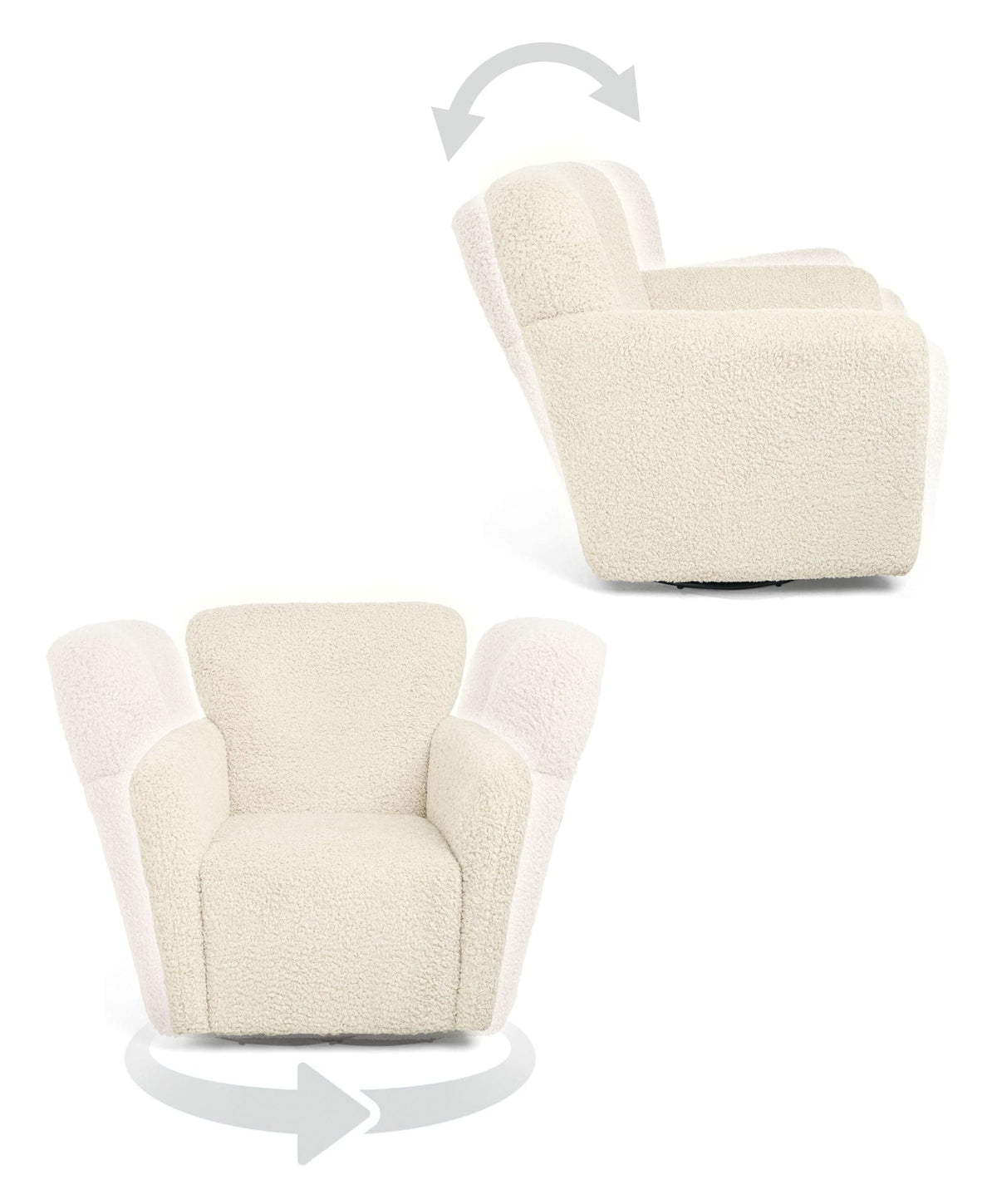 Mamas & Papas Settle Nursing Chair & Stool - Snow Teddy