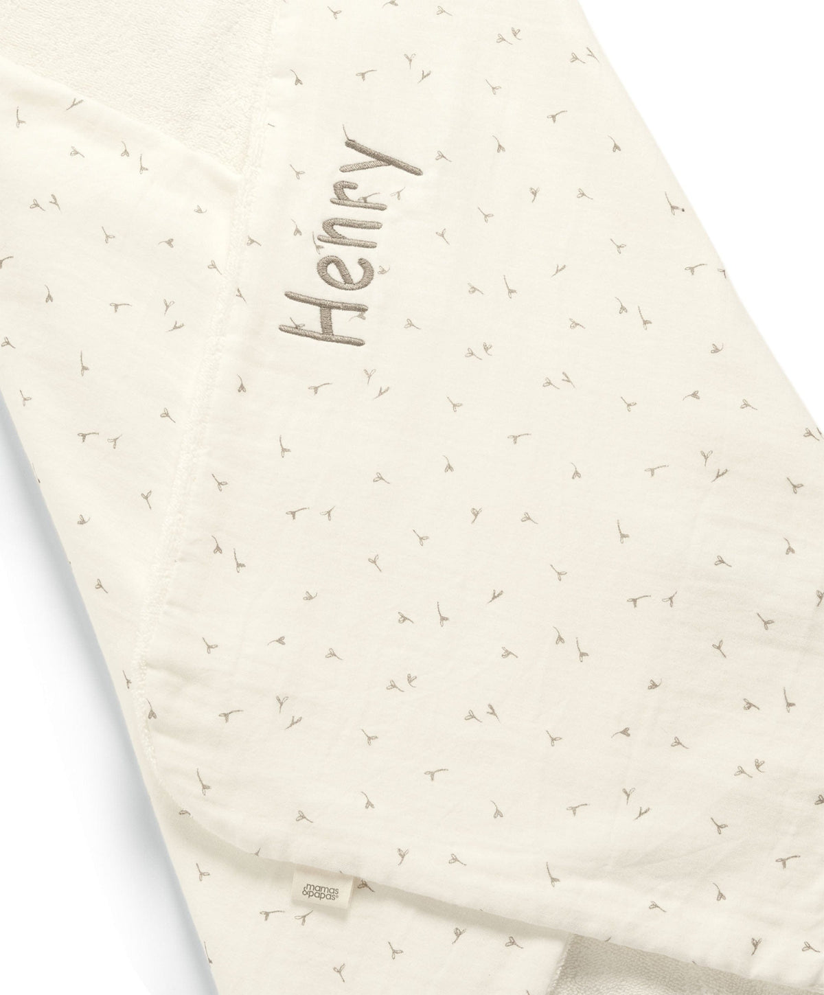 Mamas & Papas Towelling Hooded Towel - White - Welcome to the World Seedling
