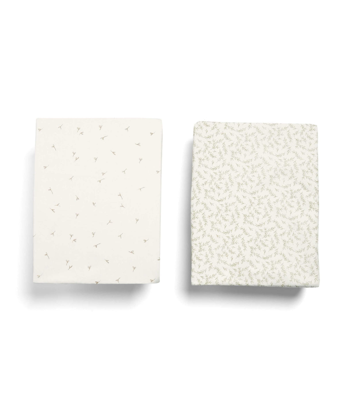 Mamas & Papas Welcome to the World Seedling Cotbed Fitted Sheets (2 pack) - Seed/Leaf
