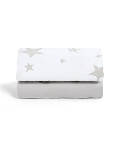 Mamas & Papas IE Snuz Fitted Crib Sheets 2 Pack - Grey Star
