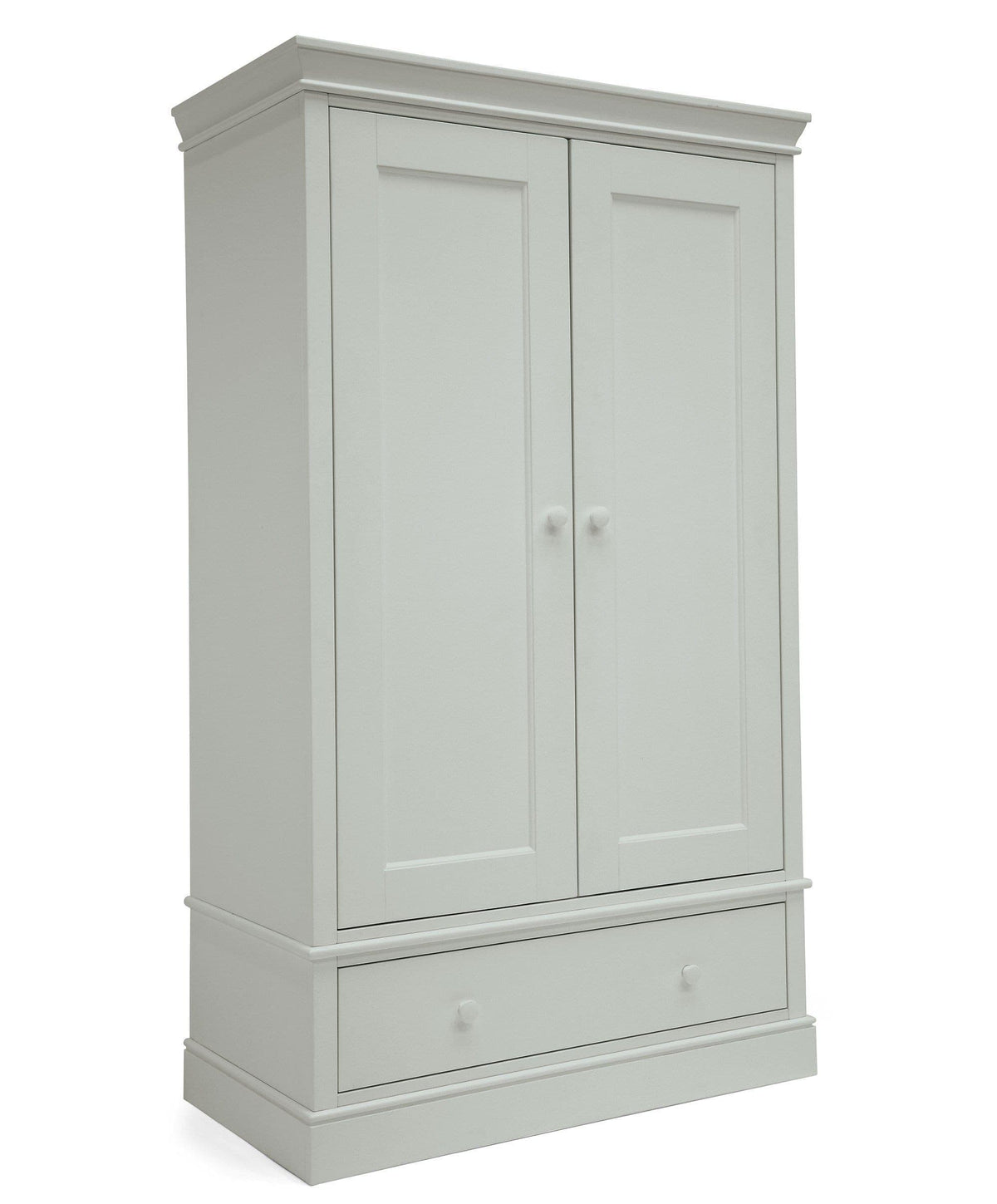 Mamas & Papas Oxford 2 Piece Nursery Furniture Set with Cotbed and Wardrobe - Stone Grey