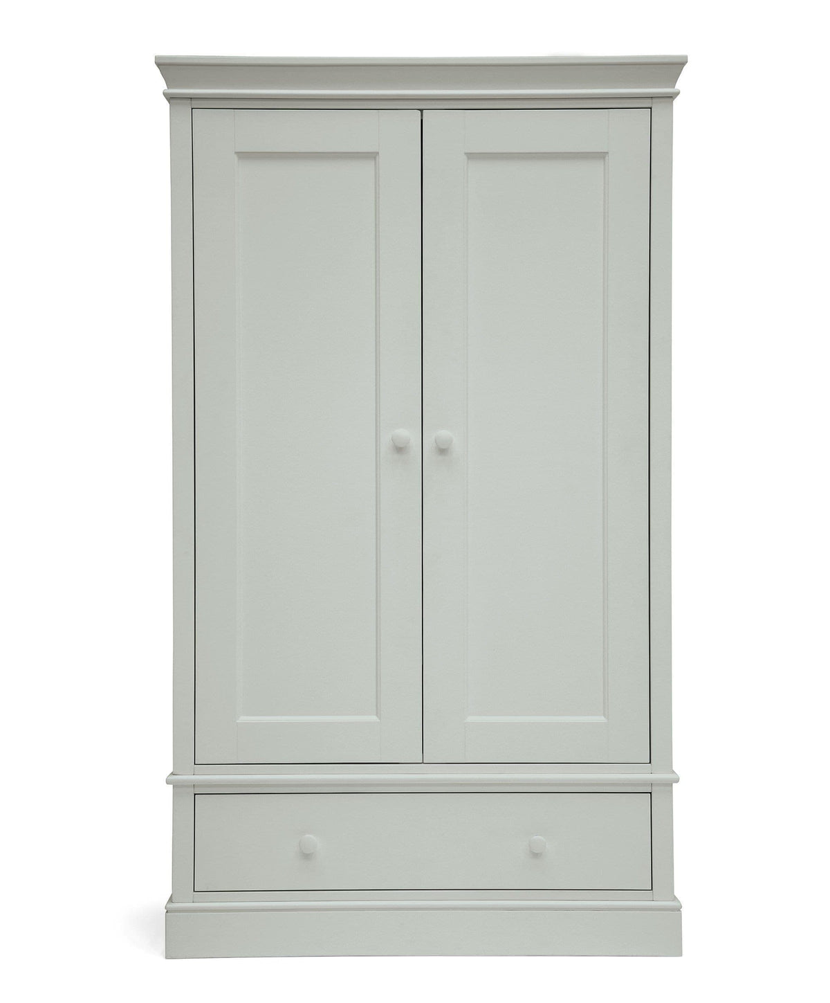 Mamas & Papas Oxford 2 Piece Nursery Furniture Set with Cotbed and Wardrobe - Stone Grey