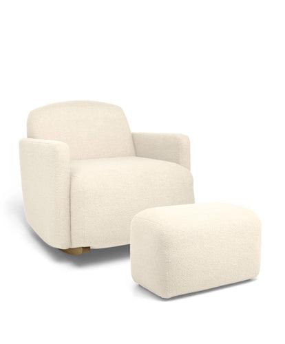 Royton Nursing Chair & Footsool Set - Off White Boucle