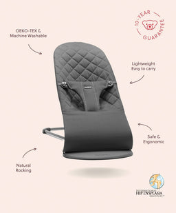 BabyBjorn Bouncers BabyBjörn Baby Bouncer Bliss Woven Petal Quilt - Anthracite