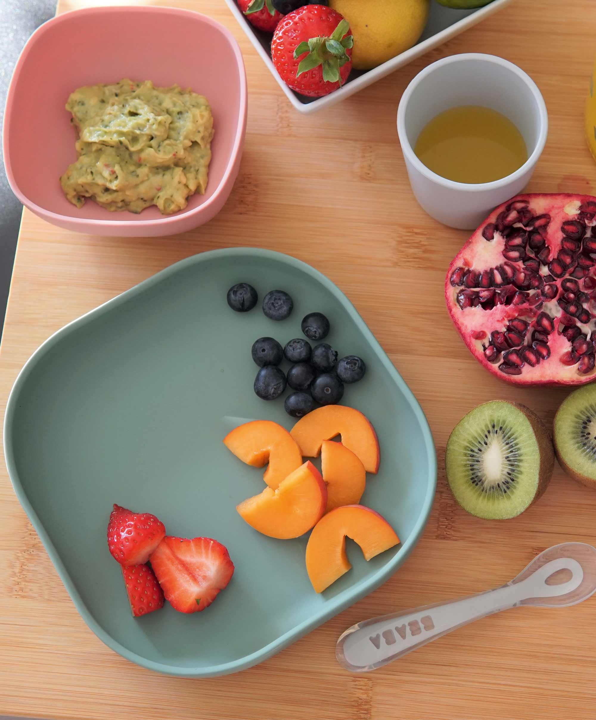 Béaba 4 Piece Silicone Meal Set Eucalyptus
