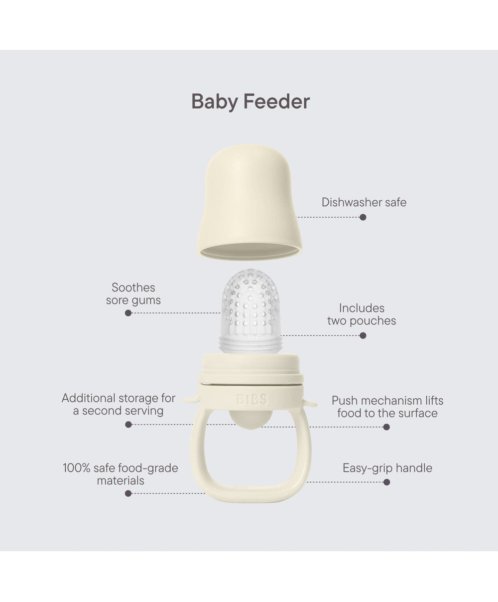 Bibs World Baby Weaning BIBS Baby Feeder &amp; Tray Bundle - Ivory