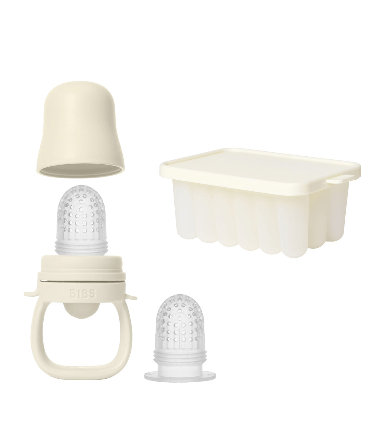 Bibs World Baby Weaning BIBS Baby Feeder & Tray Bundle - Ivory
