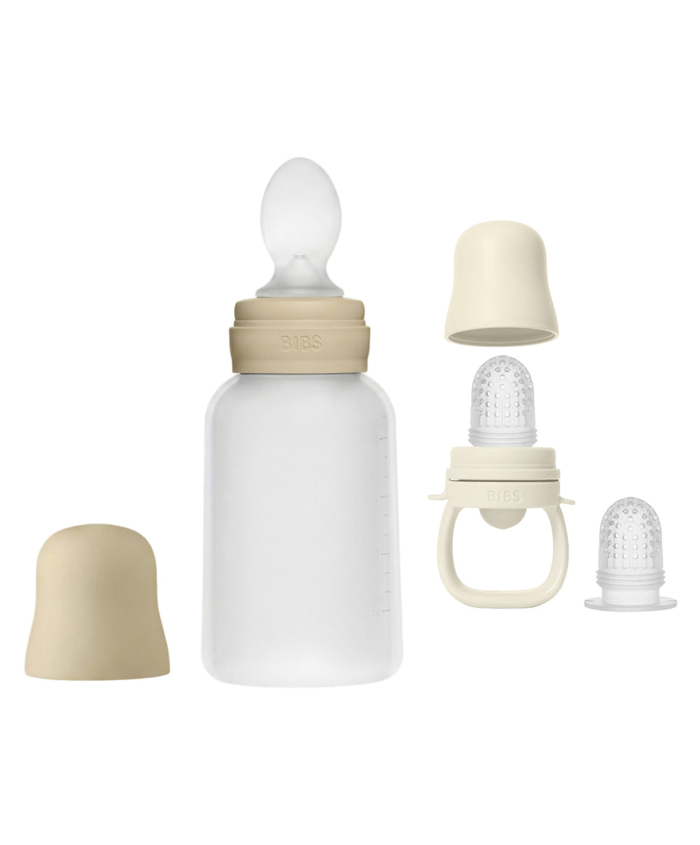 Bibs World Baby Weaning BIBS Spoon Feeder &amp; Pureee Feeder Bundle  - Ivory