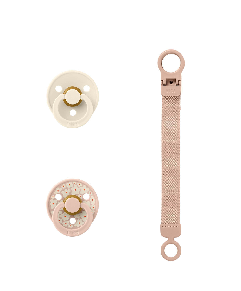 Bibs World BIBS Pacifier &amp; Loop Clip Gift Set - Blush