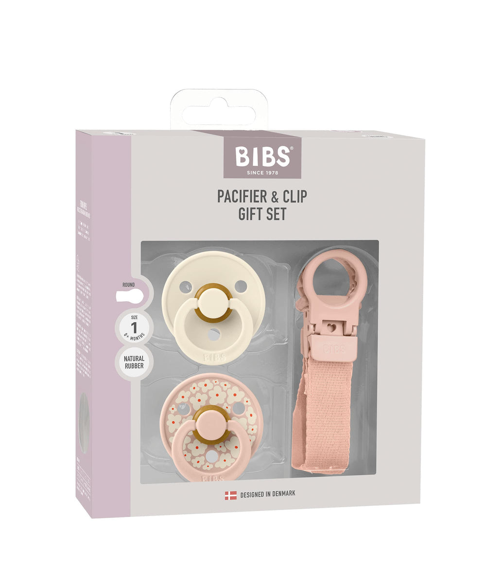 Bibs World BIBS Pacifier &amp; Loop Clip Gift Set - Blush