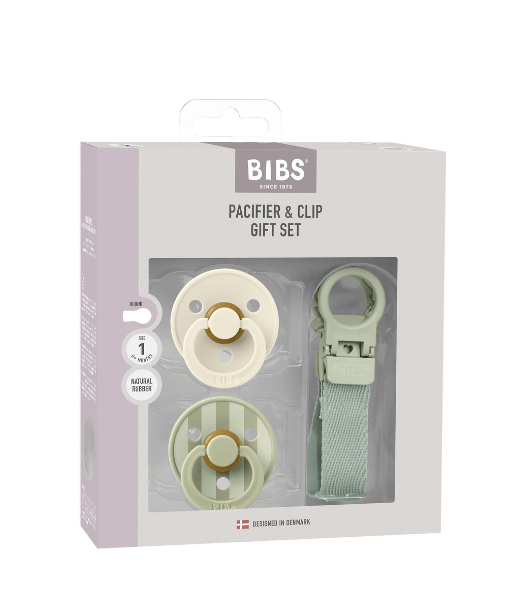 Bibs World BIBS Pacifier &amp; Loop Clip Gift Set - Sage