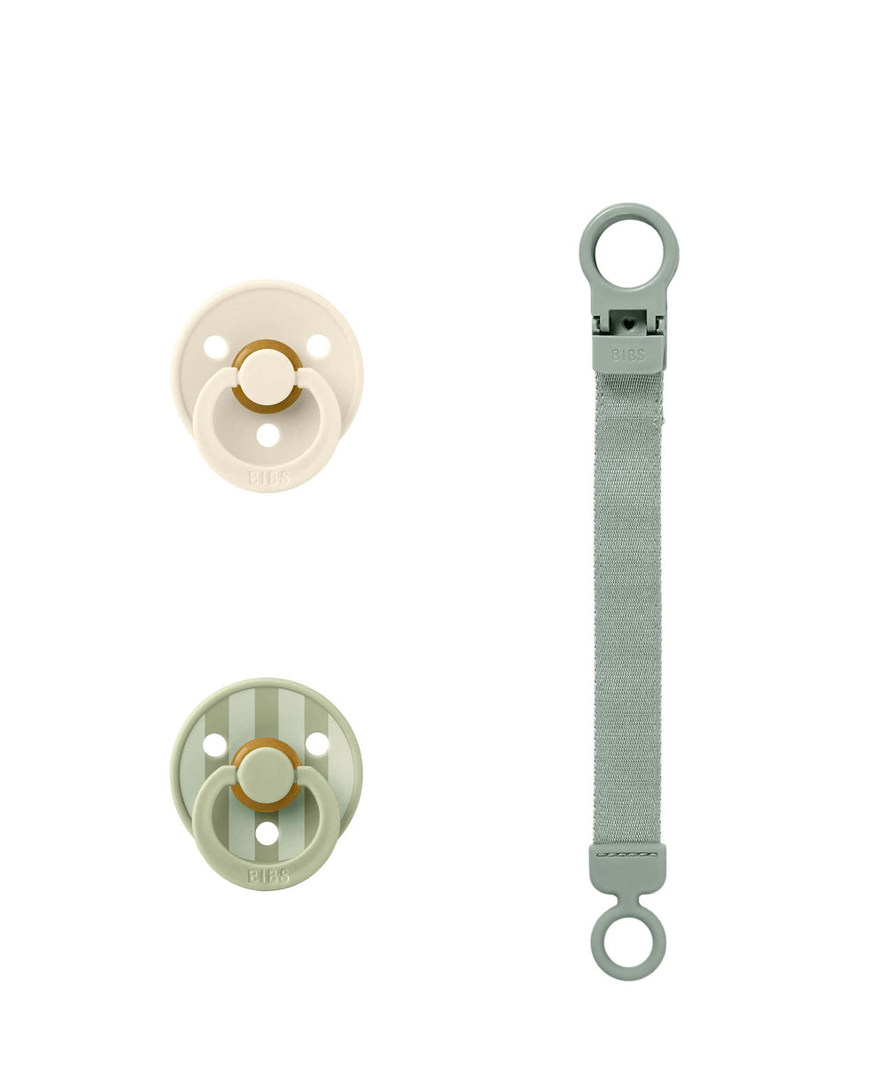 Bibs World BIBS Pacifier &amp; Loop Clip Gift Set - Sage