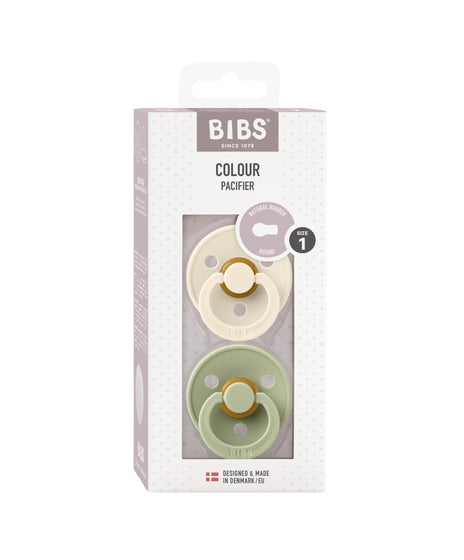 BIBS Colour Dummies 2 Pack Size 1 - Ivory/Sage