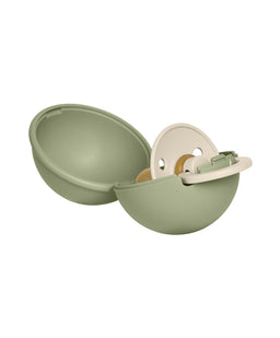 Bibs World Soothers BIBS Colour Pacifier Round Latex Size 1 Ivory & Pacifier Case Mini - Sage