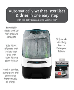 Brezza Bottle Feeding Babybrezza Bottle Washer Pro &  Detergent Tablets - White