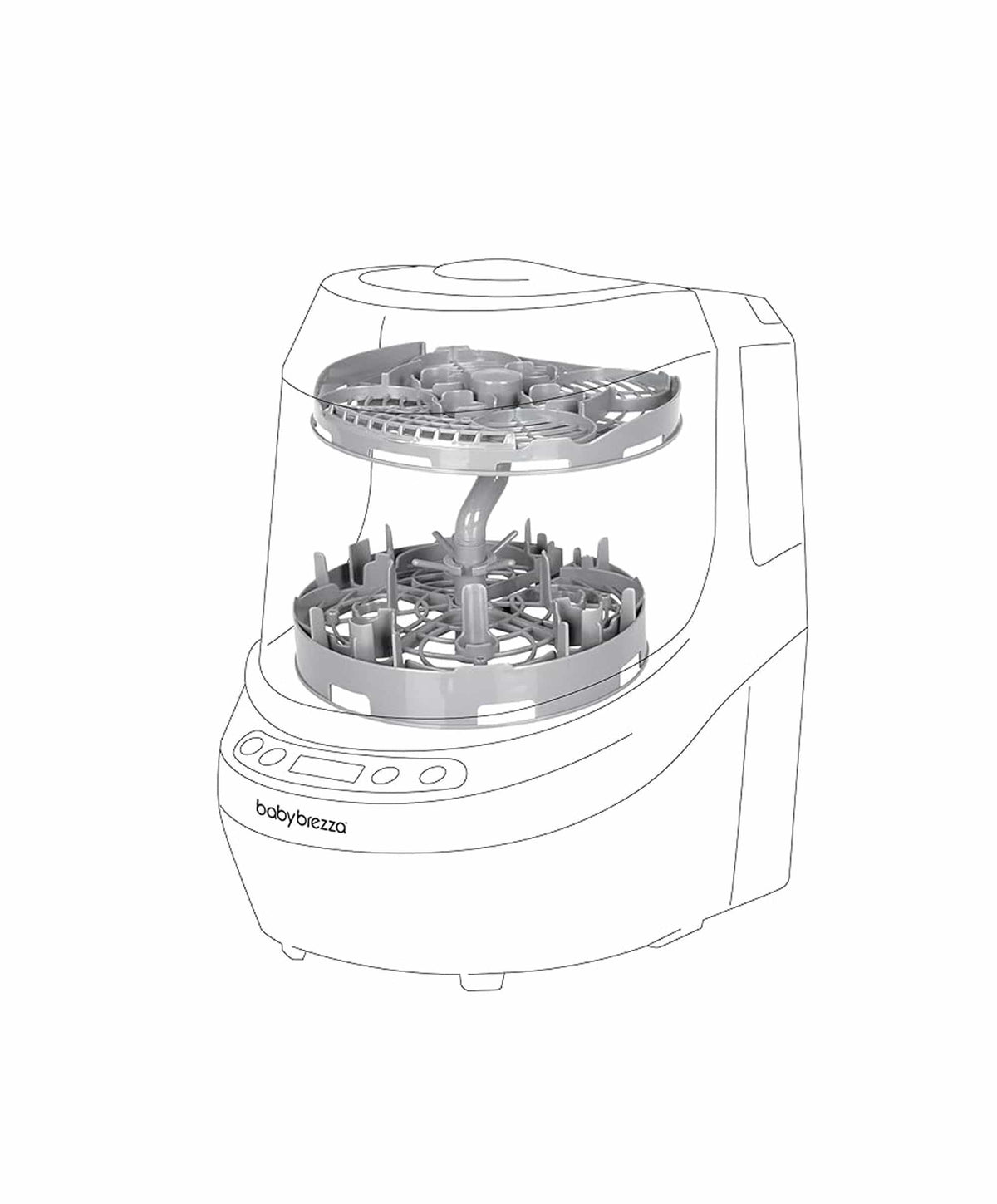 Brezza Breastfeeding Baby Brezza Bottle Washer Pro Breast Pump Rack - Grey