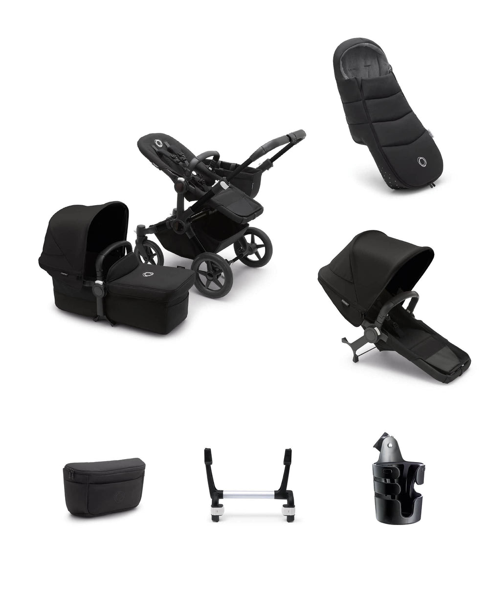 Bugaboo Bugaboo Donkey 5 Duo Essential Newborn Pushchair Bundle (7 Pieces) - Midnight Black