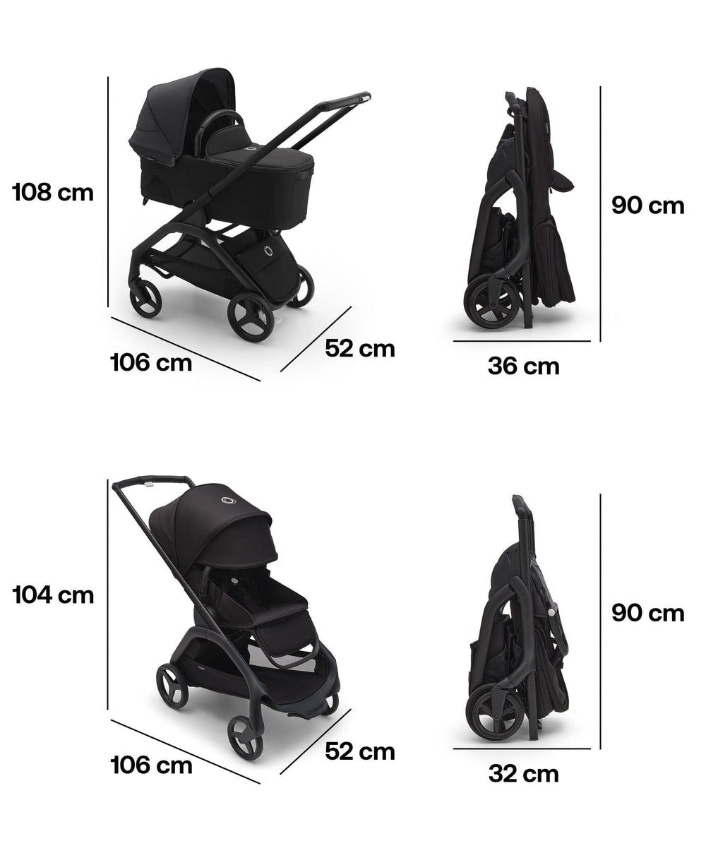 Bugaboo Bugaboo Dragonfly Complete Stroller Bundle With Cybex Cloud T i-Size Rotating Baby Car Seat &amp; Base (8 Pieces)