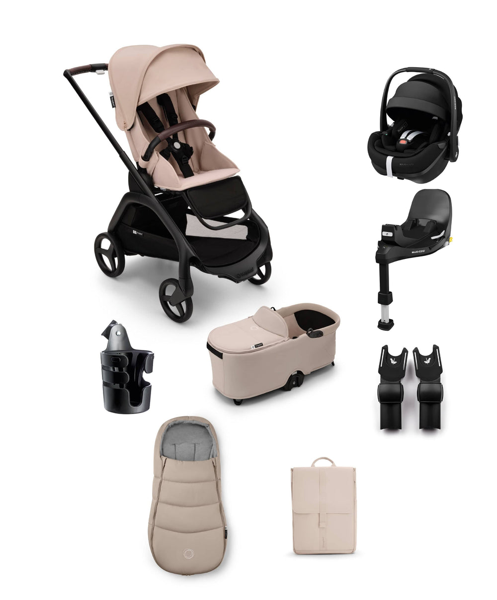 Bugaboo Bugaboo Dragonfly Pushchair Bundle with Maxi-Cosi Pebble 360 Pro² Car Seat &amp; Base - Taupe