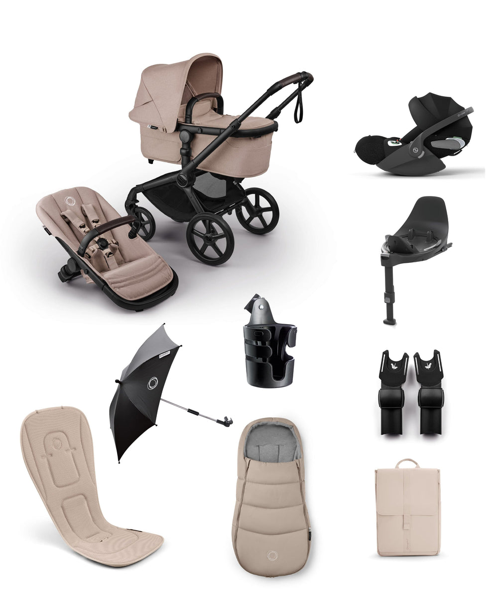 Bugaboo Bugaboo Fox 5 Renew Complete Pushchair Bundle with Cybex Cloud T Car Seat (8 Pieces) - Desert Taupe Melange
