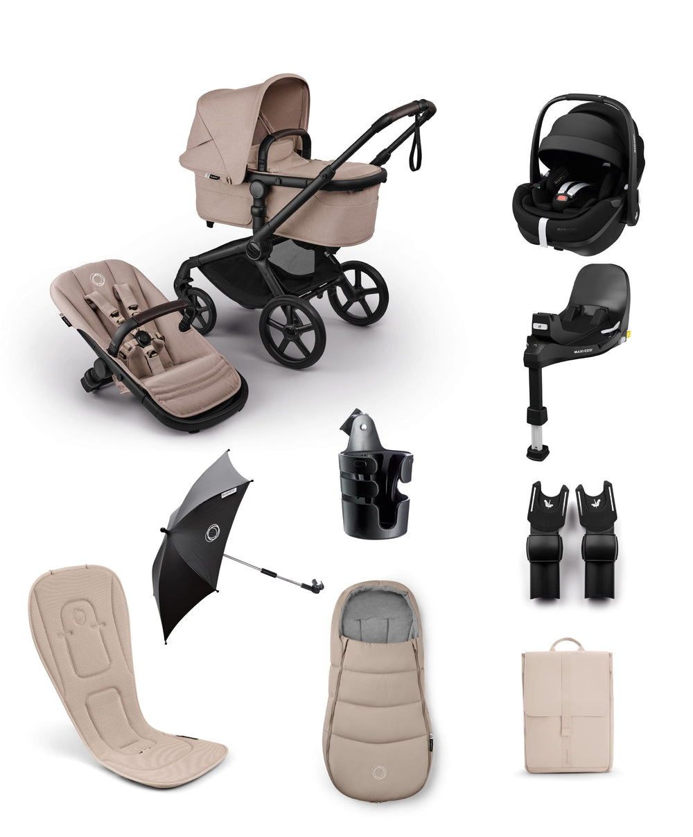 Bugaboo Bugaboo Fox 5 Renew Complete Pushchair Bundle with Maxi-Cosi Pebble 360 Pro2 Car Seat (8 Pieces) - Taupe Melange