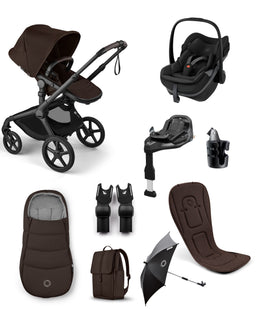 Bugaboo Bugaboo Fox 5 Renew Complete Pushchair Bundle with Maxi-Cosi Pebble Slide Pro Car Seat & Base (8 Pieces) - Cocoa Brown