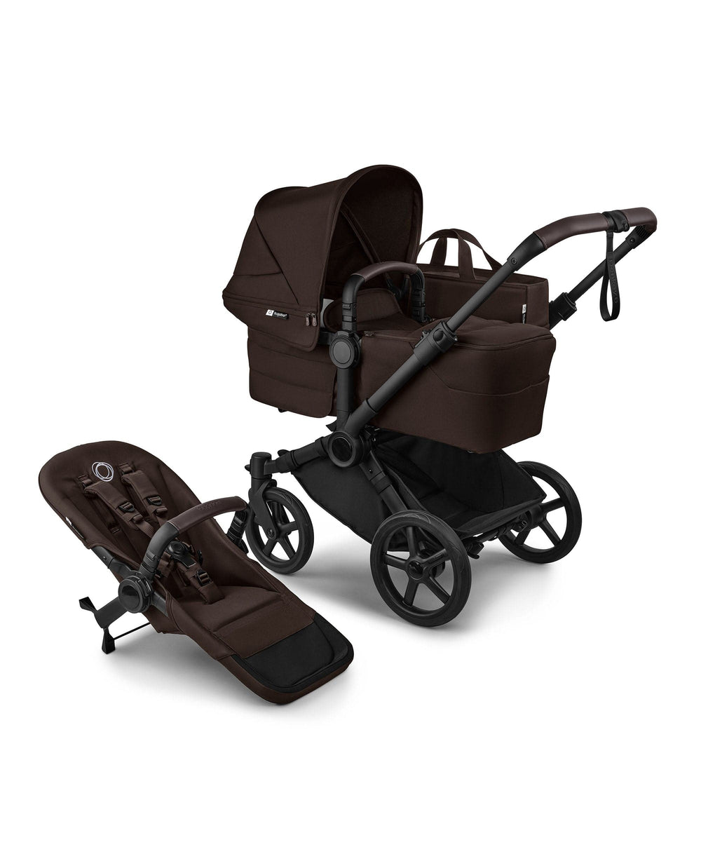Bugaboo Donkey 6 Twin Essential Bundle With Cybex Cloud T i-Size Rotating Baby Car Seat (10 Pieces) - Cocoa Brown