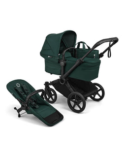 Bugaboo Donkey 6 Twin Essential Bundle With Cybex Cloud T+ i-Size Rotating Baby Car Seat (10 Pieces) - Fern Green