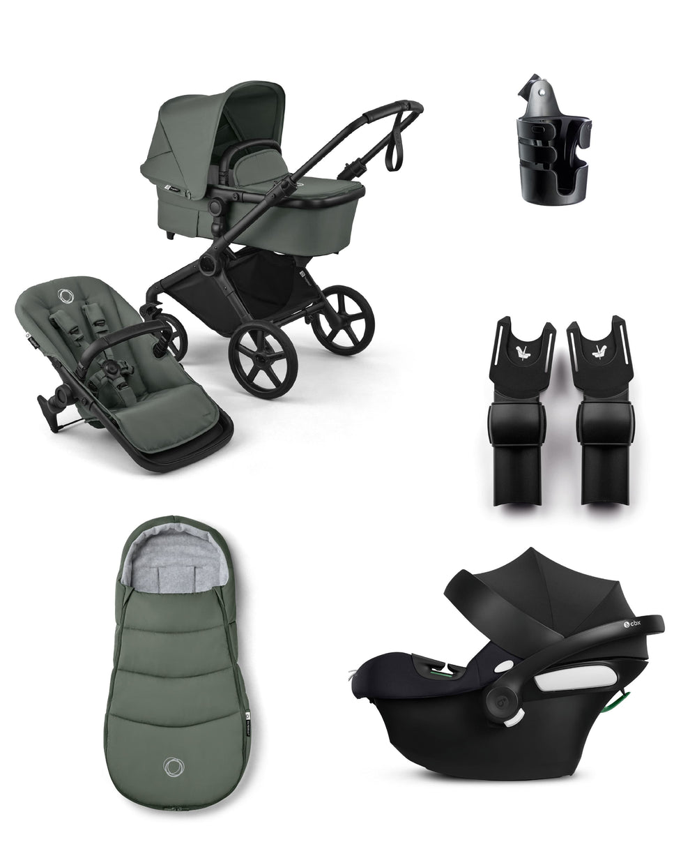 Bugaboo Pushchairs Bugaboo Cub Essential Pushchair Bundle With Cybex Aton B2 i-Size Baby Car Seat - Forest Green