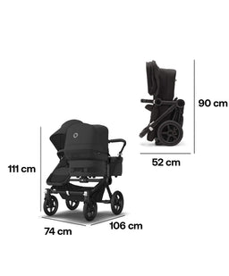 Bugaboo Pushchairs Bugaboo Donkey 5 Double Carrycot & Seat Pushchair - Midnight Black