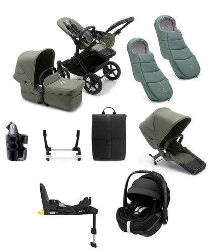 Bugaboo Pushchairs Bugaboo Donkey 5 Duo Pushchair Bundle with Maxi-Cosi Pebble 360 Pro² Car Seat & Base - Forest Green