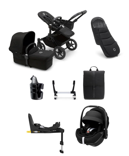 Bugaboo Pushchairs Bugaboo Donkey 5 Mono Complete Pushchair Ultimate Bundle with Maxi-Cosi Pebble 360 Pro² Car Seat & Base - Black